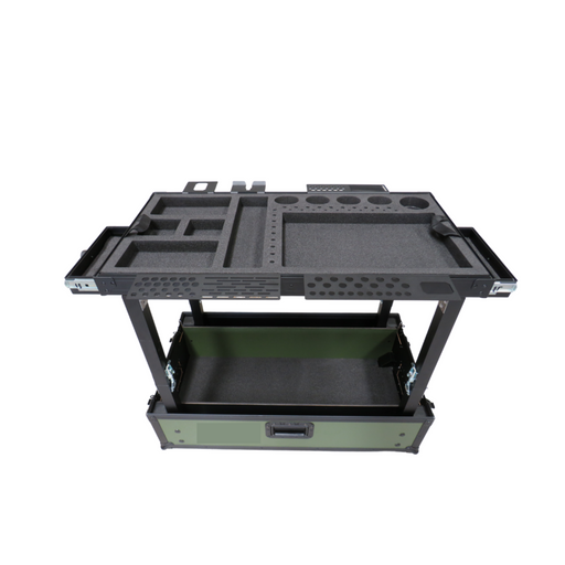 TDN Small Olive Green Tool Cart (Series 2) with Collapsible Legs - Two Drawers | Bracket Bundle