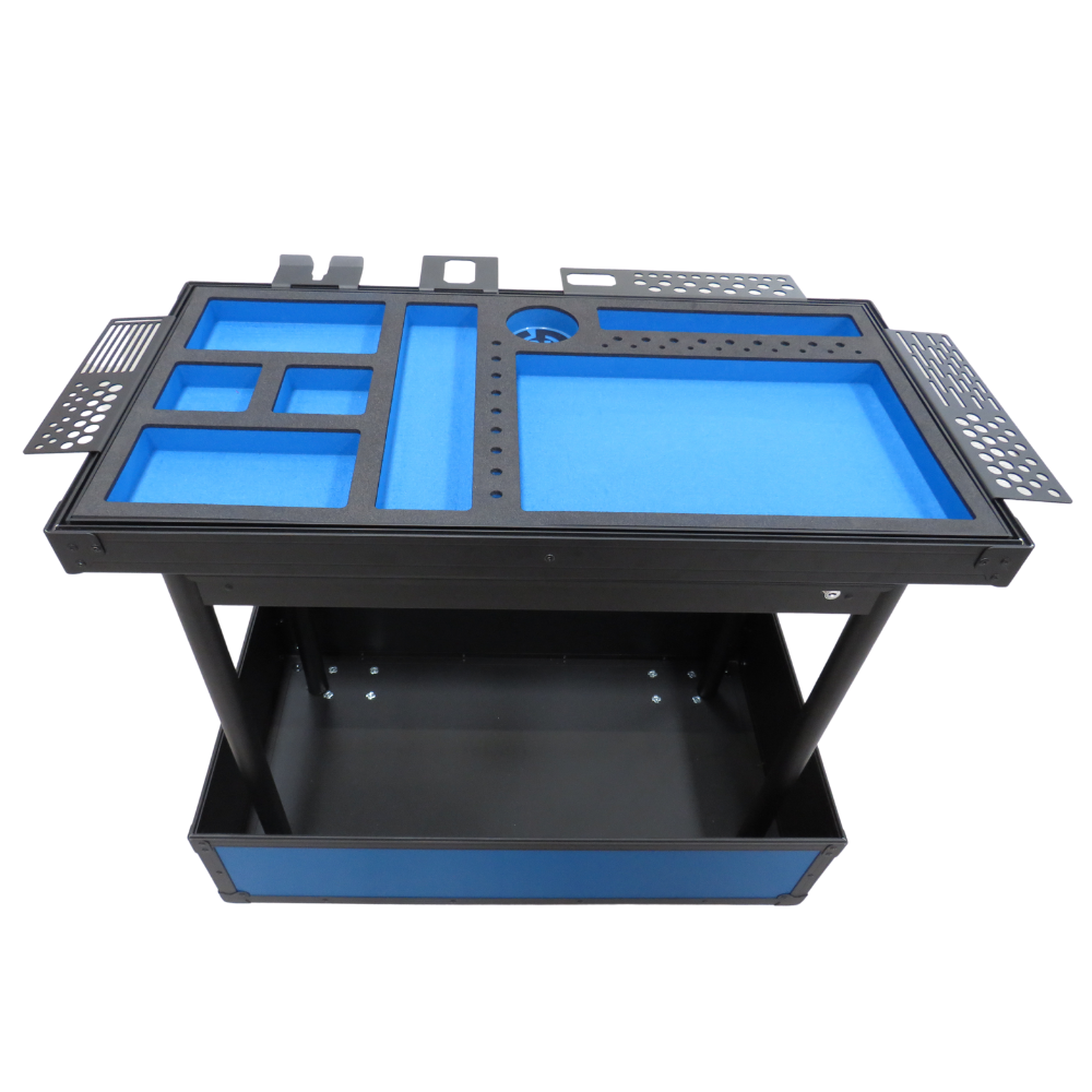 TDN Small Blue Tool Cart Series 2 with Fixed Legs Ultimate Bracket Bundle