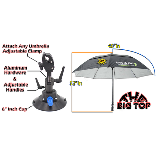 Get A Grip Combo 6 inch cup with 80" Big Top Umbrella Combo - TDN Tools